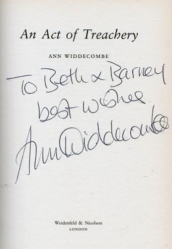 Ann-Widdecombe-autograph-signed-book-novel-an-act-of-treachery-2002-first-edition-mp-maidstone-conservative-party-politics-privy-counsellor-signature-memorabilia