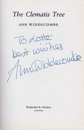 Ann-Widdecombe-autograph-signed-book-novel-the-clematis-tree-first-edition-mp-maidstone-conservative-party-politics-privy-counsellor-signature