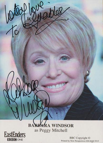 Barbara-Windsor-autograph-signed-Eastenders-tv-memorabilia-dame-peggy-mitchell-soap-queen-vic-carry-on-films-bbc-babs-signature