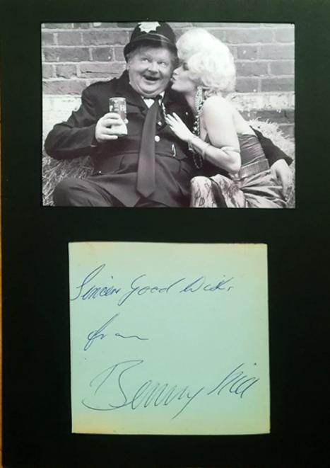 Benny-Hill-autograph-Benny-Hill-memorabilia-signed-TV-memorabilia-The-Benny-Hill-Show-Benny-Hills-Angels-Fred-Scuttle-Ernie-Fastest-Milkman-in-the-West-Italian-Job-Vicki-Facey
