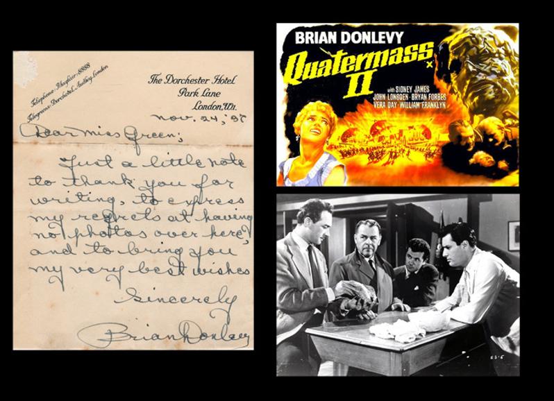Brian-Donlevy-autograph-signed-Hammer-House-of-Horror-film-memorabilia-prof-bernard-quatermass-2-xperiment-Enemy-From-Space-beau-geste-signature