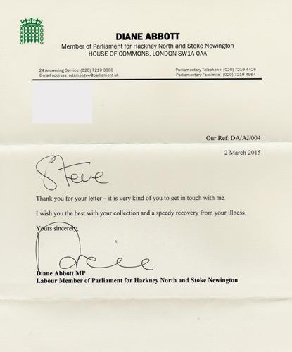 Diane-Abbott-autograph-signed-political-memorabilia-labour-party-uk-politics-house-of-commons-hackney-mnorth-stoke-newington-mp-minister-of-parliament