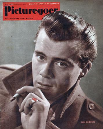 Dirk-Bogarde-memorabilia-picturegoer-magazine-cover-photo-january-jan-1951-the-servant-victim-death-in-venice-night-porter-darling-The-Woman-in-Question-Bob-Baker
