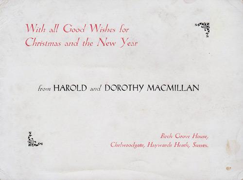 Harold-Macmillan-memorabilia-prime-minister-conservative-party-mp-minister-xmas-card-christmas-dorothy-wife-politics-political-family-home-life