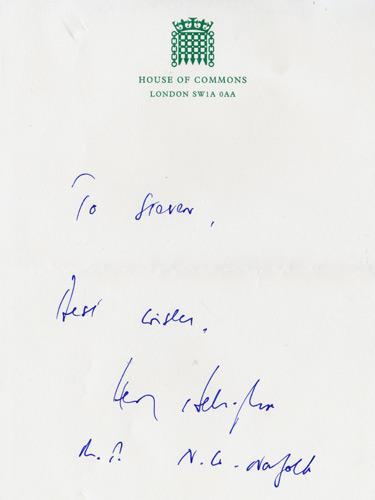 Henry-Bellingham-autograph-signed-political-memorabilia-conservative-party-uk-politics-tory-mp-north-west-norfolk-house-of-commons-minister-of-parliament