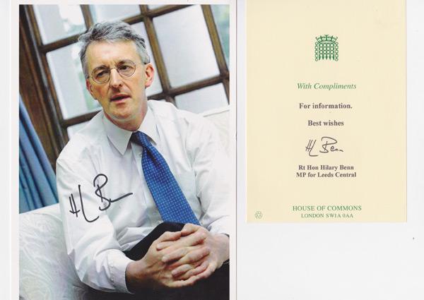 Hilary-Benn-autograph-signed-political-memorabilia-labour-party-uk-politics-house-of-commons-leeds-north-foreign-secretary-mp-minister-of-parliament