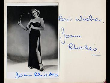 Joan-Rhodes-autograph-Joan-Rhodes-memorabilia-signed-music-hall-memorabilia-strongwoman-act-Fanny-by-Gaslight-Pink-Panther-Burke-and-Hare-Elephant-Man-Bob-Hope