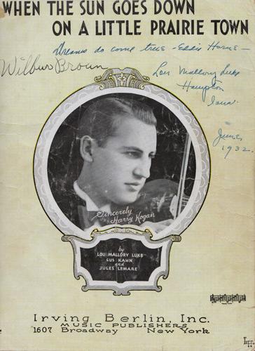 Lou-Mallory-Luke-autograph-popular-music-memorabilia-songwriter-when-the-sun-goes-down-on-a-little-prairie-town-signed-sheet-music-hampton-iowa-poets-whos-who