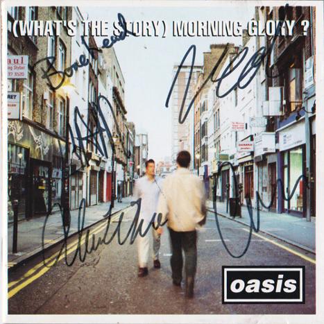 Oasis-memorabilia-Noel-Gallagher-autograph-Liam-Gallagher-signed-Paul-McGuigan-Guigsy-Paul-Arthurs-Bonehead-Alan-White-Creation-Records-Morning-Glory