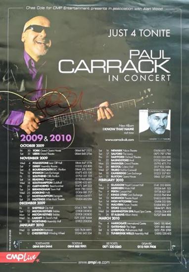 Paul-Carrack-autograph-signed-2009-concert-tour-poster-music-memorabilia-signature