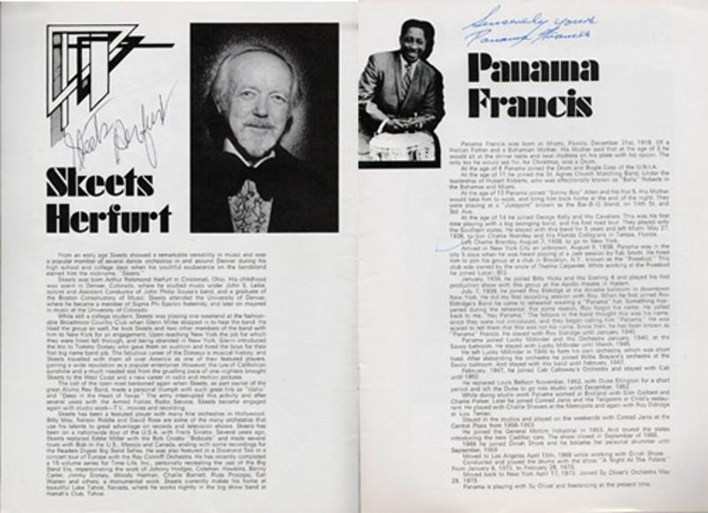 Ray-Conniff-autograph-signed-theatre-happiness-is-music-memorabilia-orchestra-winter-tour-1974-swonderful-skeets-herfurt-panama-francis-signature