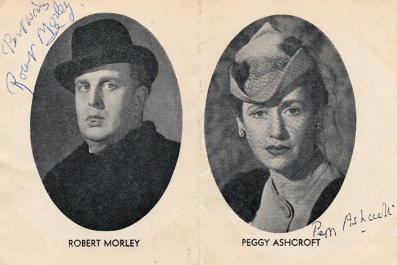 Robert-Morley-Peggy-Ashcroft-movie-film-legend-autograph-signed-memorabilia-playbill-Edward-My-Son
