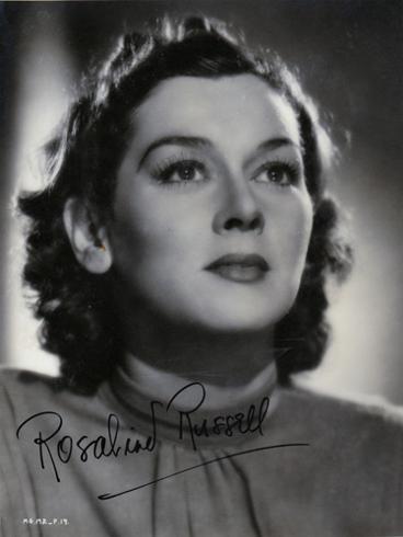 Rosalind-Russell-Hollywood-movie-film-legend-autograph-signed-memorabilia-Mourning-Becomes-Electra-His-Girl-Friday-Auntie-Mame-Rose-Gypsy-Mrs.-Pollifax-Spy-The-Women-Feminine-Touch