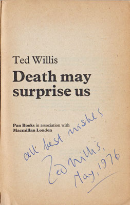 Ted-Willis-autograph-signed-book-Death-May-Surprise-Us.-first-edition-pan-paperback-1976-lord