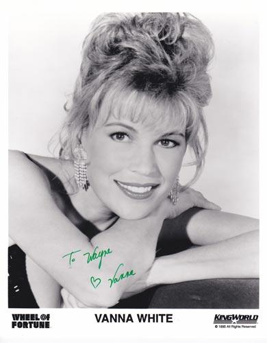 Vanna-White-autograph-signed-Wheel-of-Fortune-memorabilia-tv-hostess-kingworld television