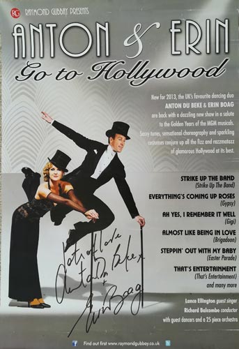 Anton-du-beke-autograph-erin-boag-signed-go-to-hollywood-theatre-poster-strictly-come-dancing-memorabilia-ballroom-dance