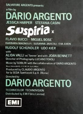 Dario-Argento-autograph-signed-suspiria-movie-poster-italian-film-director-1977-giallo-horror-supernatural-Jessica-Harper-Stefania-Casini-zombie-dawn-of-the-dead-signature