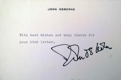 John-Osborne-theatre-west-end-dramatist-legend-autograph-signed-memorabilia-photo-angry-young-men-celebrity-stage-compliments-card-signature