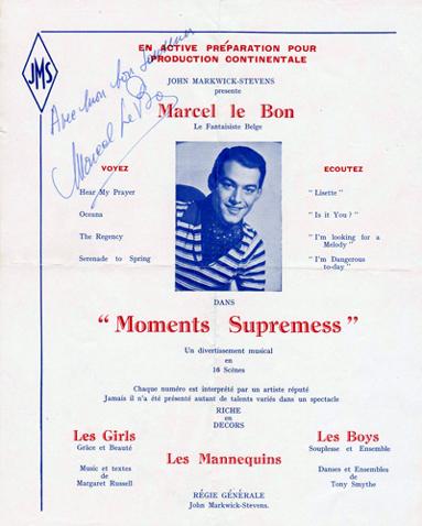 Marcel-Le-Bon-autograph-Marcel-Le-Bon-memorabilia-signed-theatre-dancer-cabaret-partner-Audrey-Hepburn-boyfriend-moments-suprises-flyer