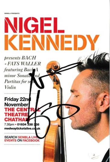 Nigel-kennedy-autograph-signed-classical-music-memorabilia-recital-programme-bach-fats-waller-flyer-violinist-violin-2013