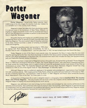 Porter-Wagoner-memorabilia-autograph-signed-Country-Music-memorabilia-Mr-Grand-Ole-Opry-Nashville-Misery-Loves-Company--A-Satisfied-Mind-Dolly-Parton-Nudie-and-Manuel-suits-cmt-hall-of-fame