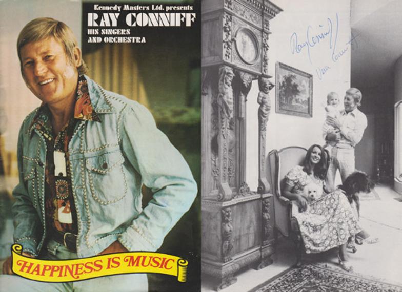 Ray-Conniff-autograph-signed-theatre-happiness-is-music-memorabilia-orchestra-singers-winter-tour-1974-swonderful-vera-wife-skeets-herfurt-panama-francis-signature