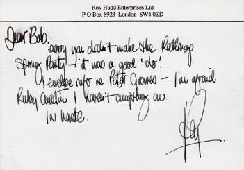 Roy-Hudd-autograph-roy-hudd-memorabilia-signed-tv-radio-memorabilia-the-News-Huddlines-Workers-Playtime-Coronation-Street-Lipstick-on-your-Collar-Bud-Flanagan