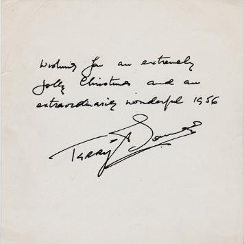 Terry-Thomas-memorabilia-Terry-Thomas-autograph-signed-film-memorabilia-Christmas-Xmas-cards-1956-Rotter-St-Trinians-Im-All-Right-Jack-Carlton-Browne-of-the-FO