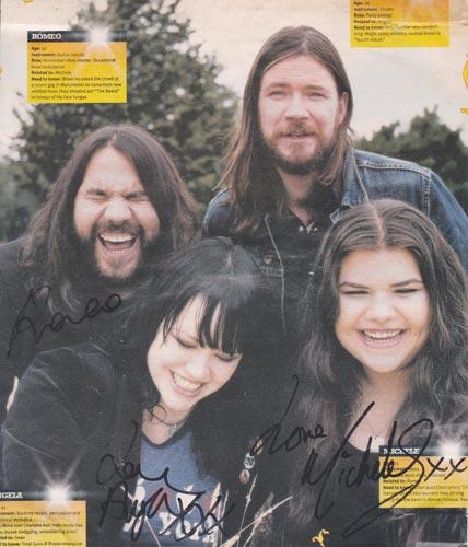 The-Magic-Numbers-signed-music-memorabilia-Romeo Stodart-michelle-Angela Gannon-autograph-sean-runaway-those the brokes alias outsiders