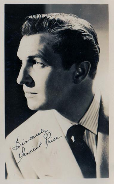 VINCENT PRICE autograph hollywood signed movie memorabilia